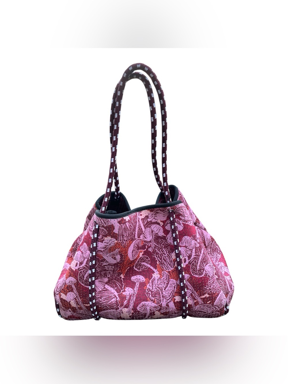 Pop Ups Brand Everyday Neoprene Tote Shroom Lilac Pink Mushroom Bag